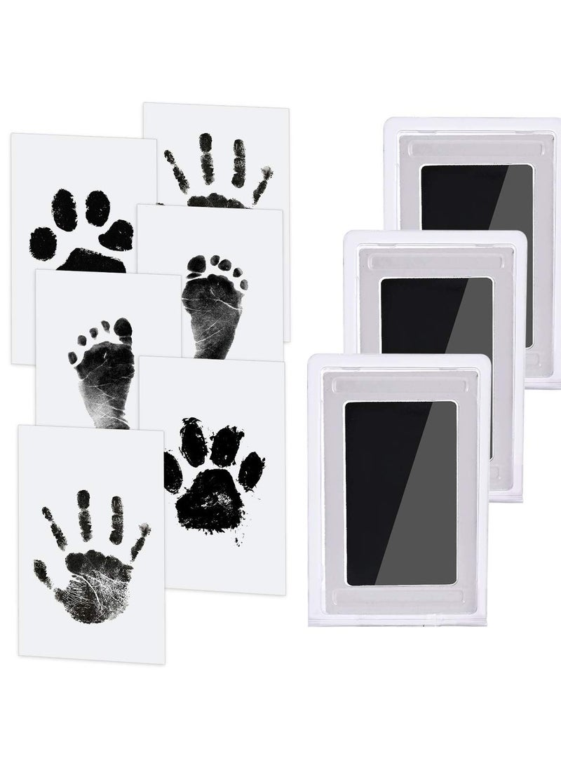 Baby Handprint and Footprint Kit, 3 Baby Handprint Ink Pads, 6 Imprint Cards, Pet Paw Print, Inkless Print Kit Safe Non-Toxic for baby Feet and Hands, Family Keepsake - Image 1
