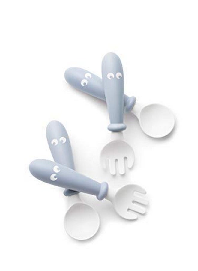 BABYBJORN Baby Spoon And Fork 4 Pcs Powder Blue  - Image 1
