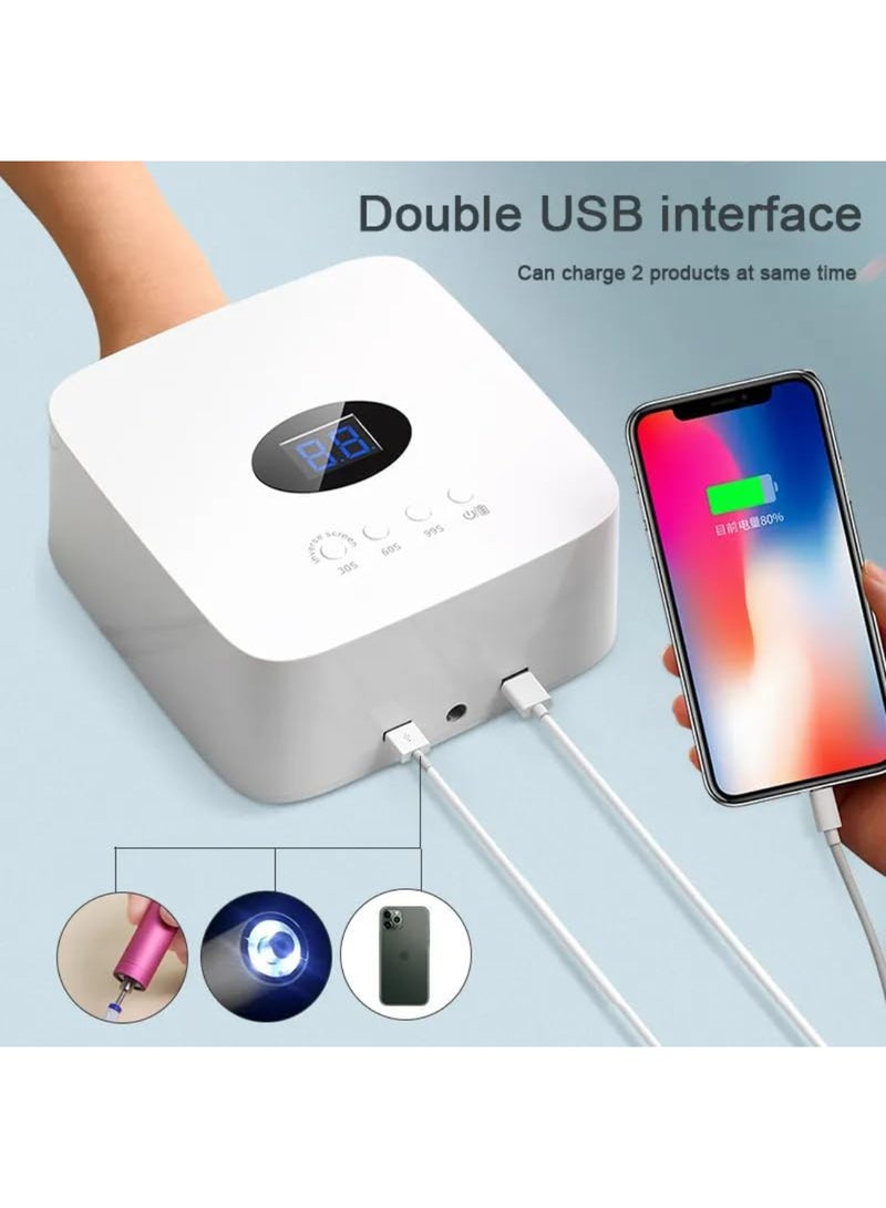 GLOBAL FASHION Professional S50 Cordless Nail Dryer, 54W, Fast Curing Led/Uv Lamp, 3 Timer Modes, Auto Sensor, Gel Polish Dryer, White  - Image 3
