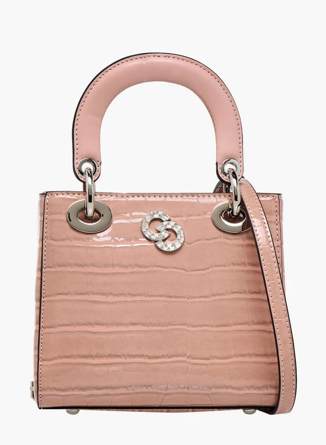 Celeste Textured Tote Bag with Detachable Strap and Button Closure