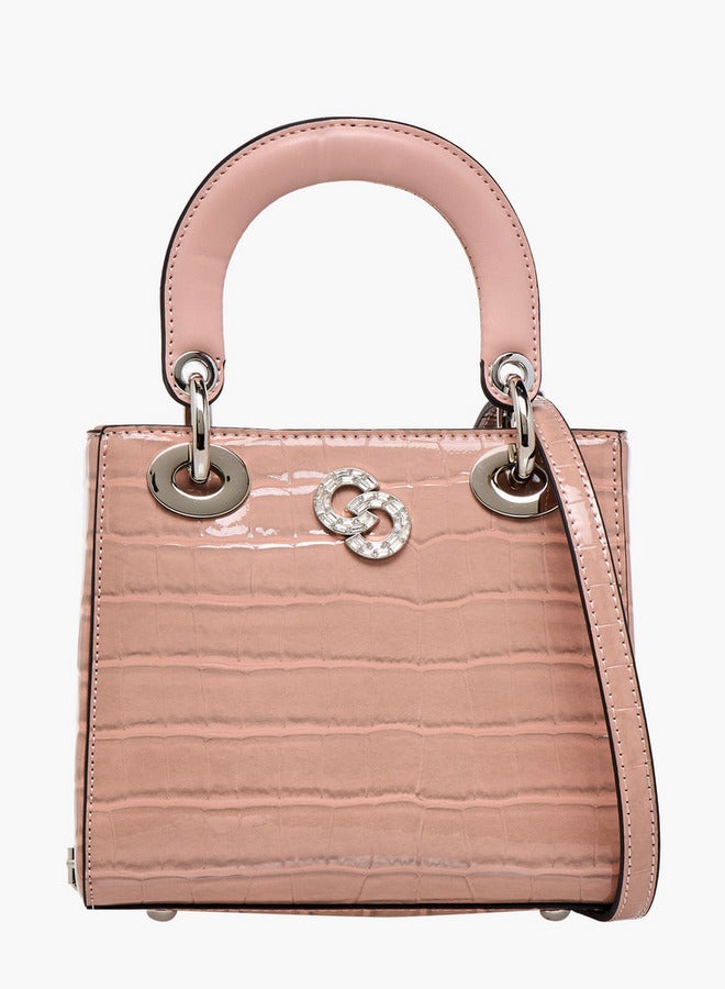 Celeste Textured Tote Bag with Detachable Strap and Button Closure  - Image 1