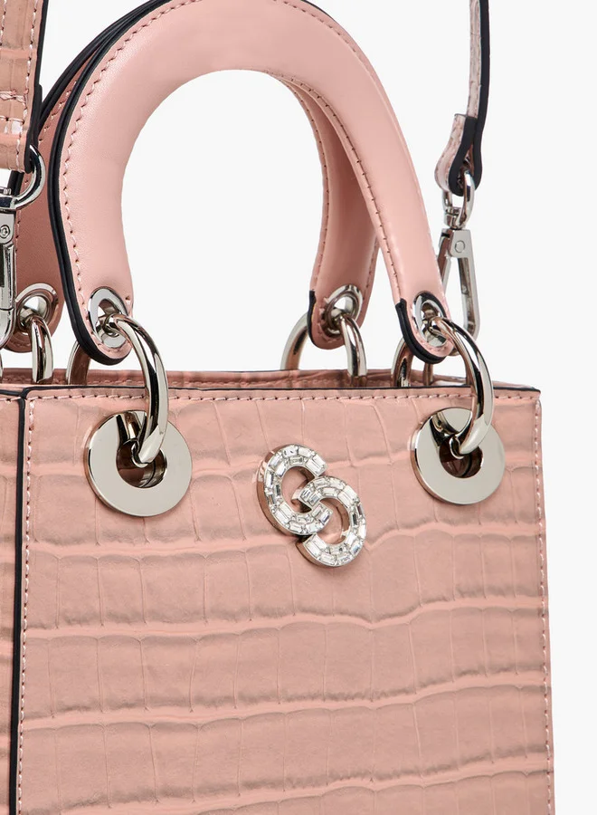 Celeste Textured Tote Bag with Detachable Strap and Button Closure