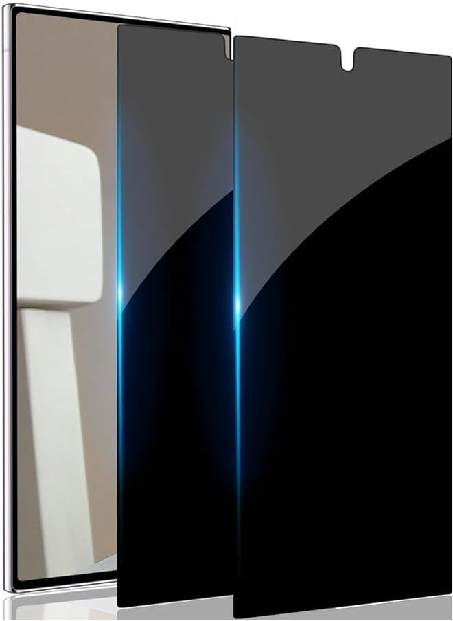 HXL Privacy Screen Protector Samsung Galaxy S24 Ultra, Tempered Glass Curved Full Coverage, Anti-Shatter, Anti-Spy Screen Protector, Anti-fingerprint, Easy Installation, 2 Pack 