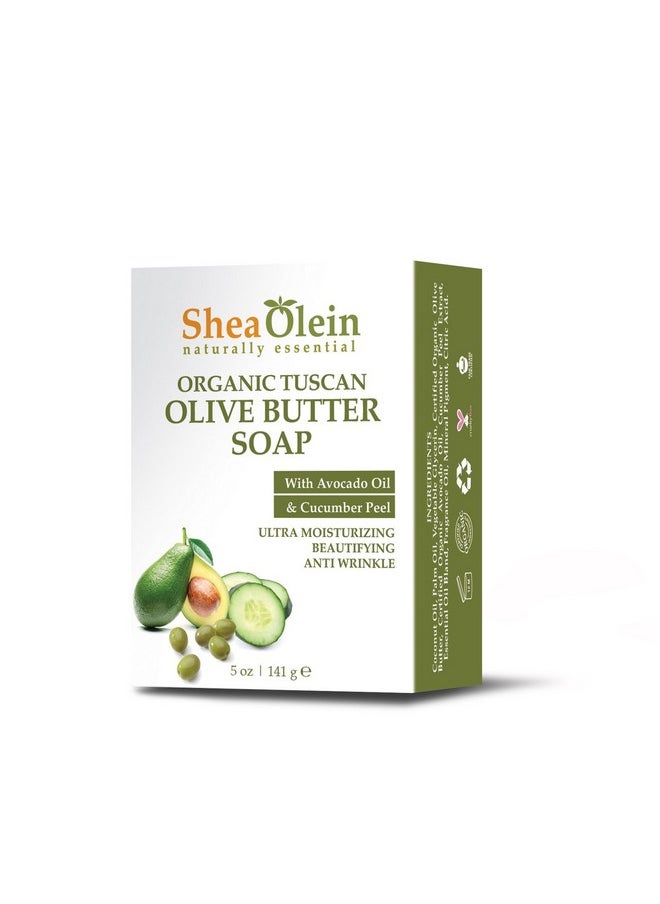 Shea Olein Organic Tuscan Olive Butter Soap Wavocado Oil & Cucumber Peel 5 Oz Bar (6 Bars) 