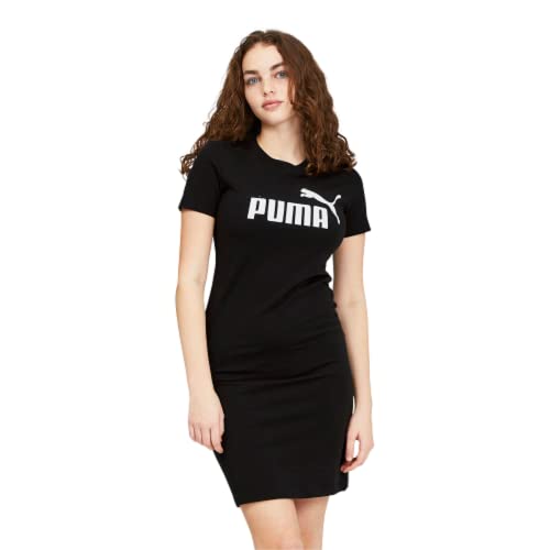 PUMA Women's Essentials Slim Tee Dress, Black, Large - Image 1