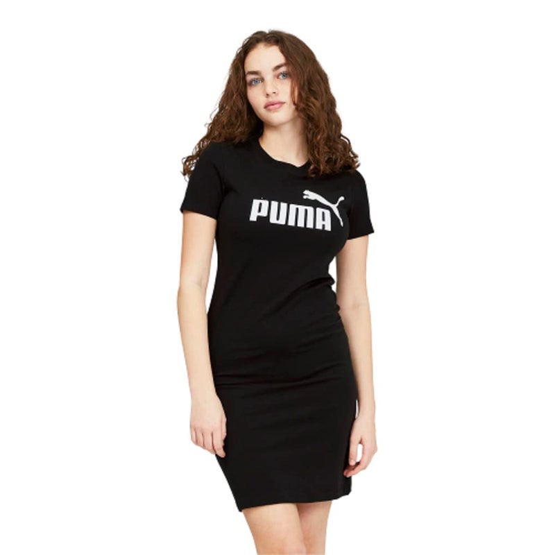 PUMA Women's Essentials Slim Tee Dress, Black, Large - Image 5