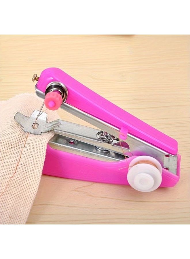 Portable Manual Sewing Machine Blue Handheld With Built In Needle Threader For Fabric Repairs - Image 5