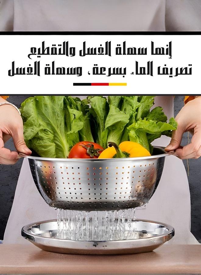 3-Piece Kitchen Strainer and Bowl Set for Rice and Vegetables - Image 3