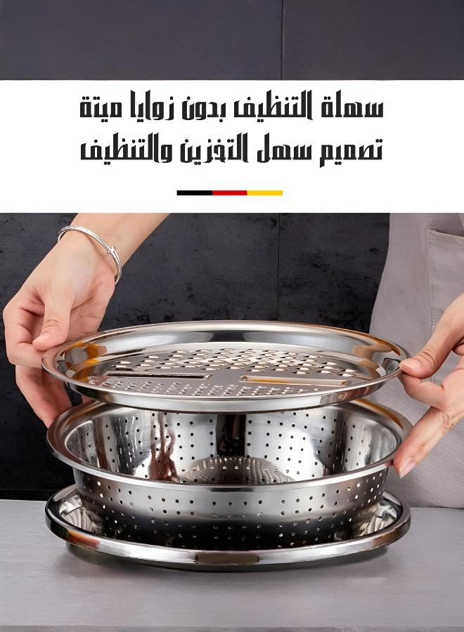 3-Piece Kitchen Strainer and Bowl Set for Rice and Vegetables - Image 4