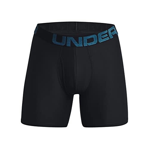 Under Armour mens Tech 6-inch Boxerjock 2-Pack, (006) Black / / Static Blue, X-Small - Image 5