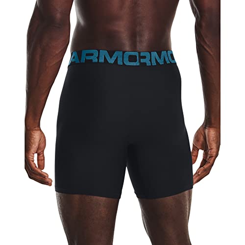 Under Armour mens Tech 6-inch Boxerjock 2-Pack, (006) Black / / Static Blue, X-Small - Image 2