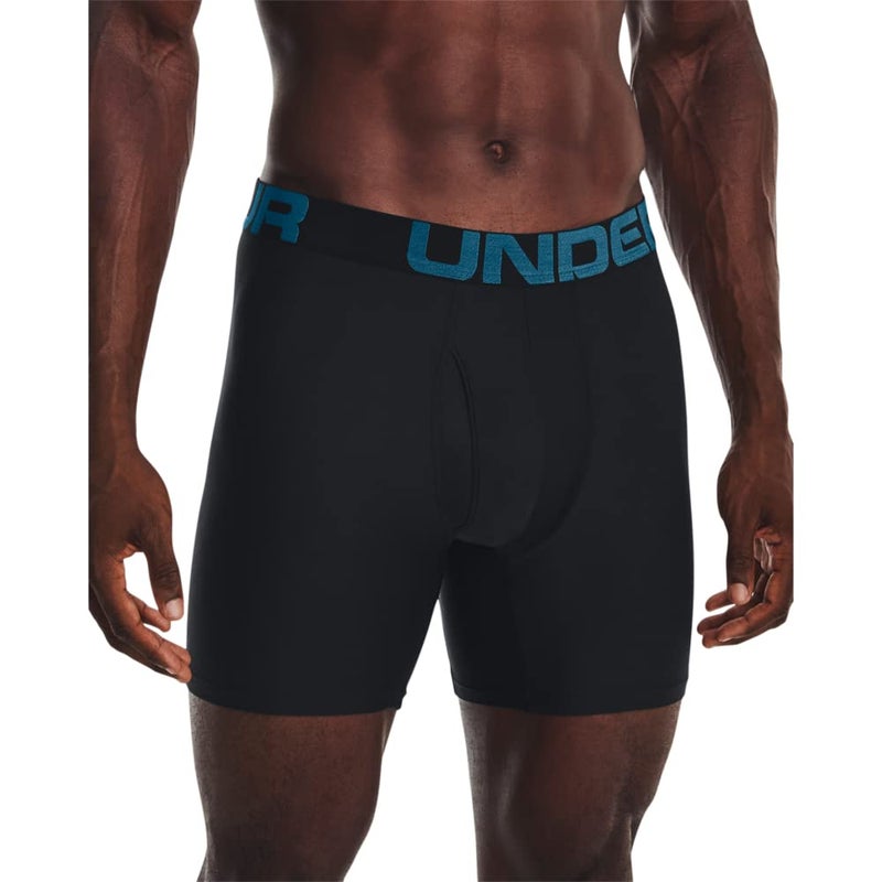 Under Armour mens Tech 6-inch Boxerjock 2-Pack, (006) Black / / Static Blue, X-Small - Image 3