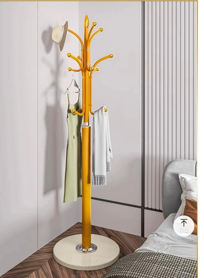 SHEE ONE Elegant Abaya Rack by SHEE ONE | Gold-Finished Clothes Stand with Heavy Marble Base | Coat and Garment Hanger with  Hooks for Bags, Coats, Scarves, and Shemagh | Modern Design for Optimal Space Organization - Image 1