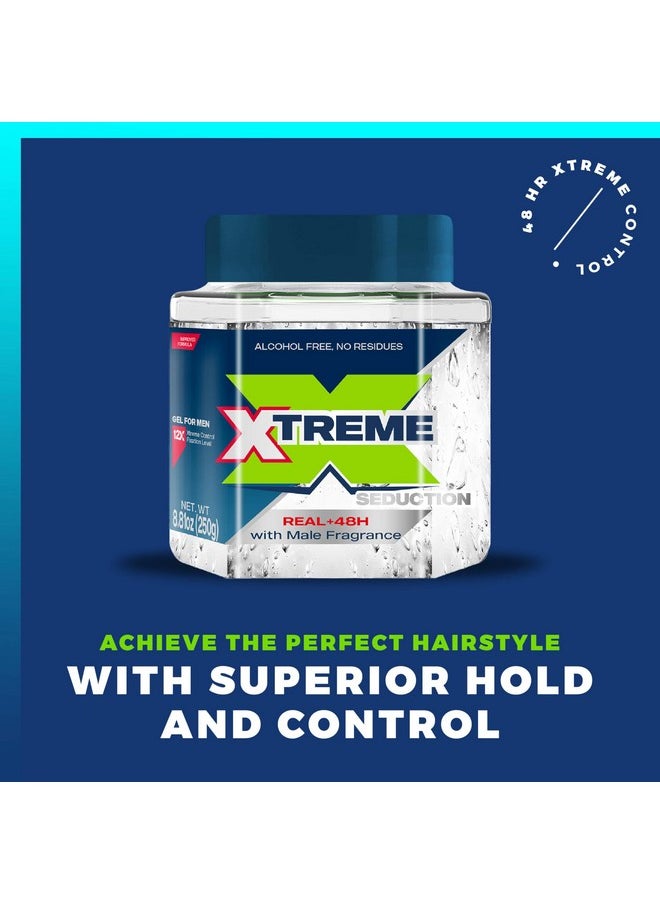 XTREME Gel Seduction Styling Hair Gel For Men With Aloe Vera And 48Hours Control 8.81 Oz (Pack Of 12)  - Image 3