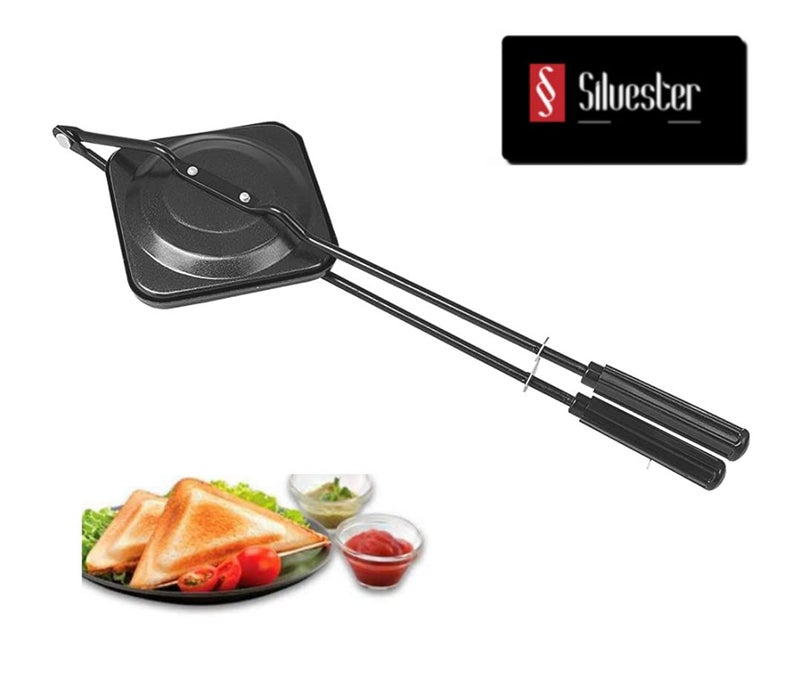 SILVESTER The Real Kitchen King Heavy NonStick NonElectric Gas Compatible Sandwich ToasterRegular Toaster Grill for Snack and Sandwich Maker with NonStick Cookware NonStick Aluminumpack of 1 - Image 2