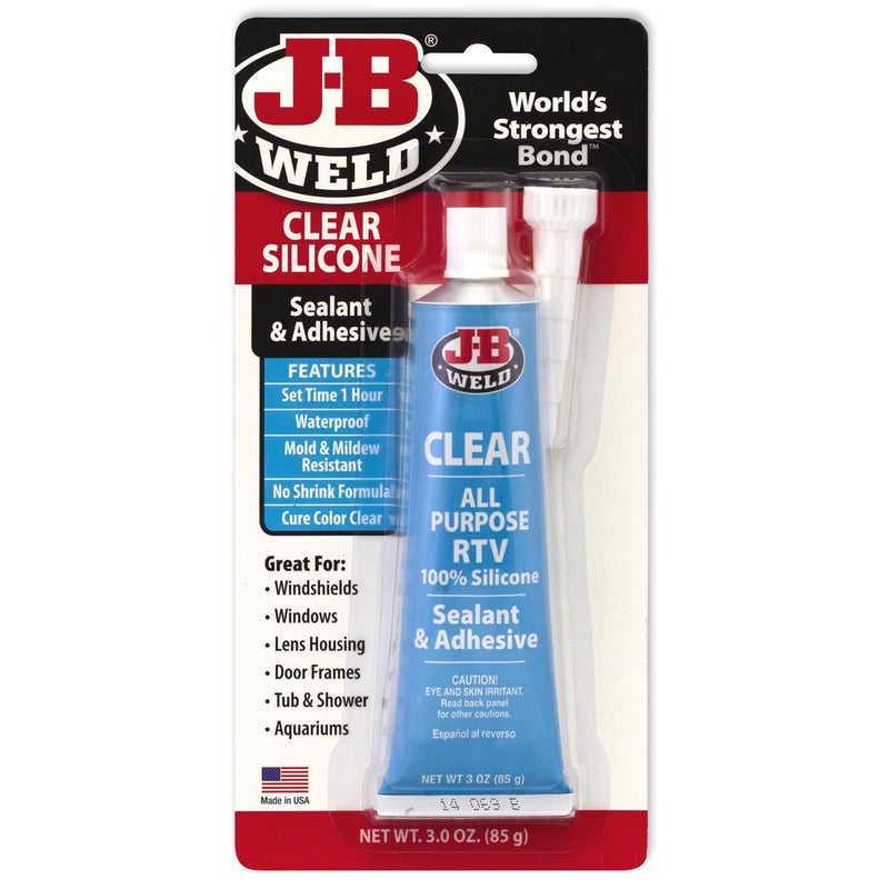J-B WELD JB Weld 31310 سيليكون لاصق وختم متعدد الأغراض 3 أونصة شفاف - Image 3