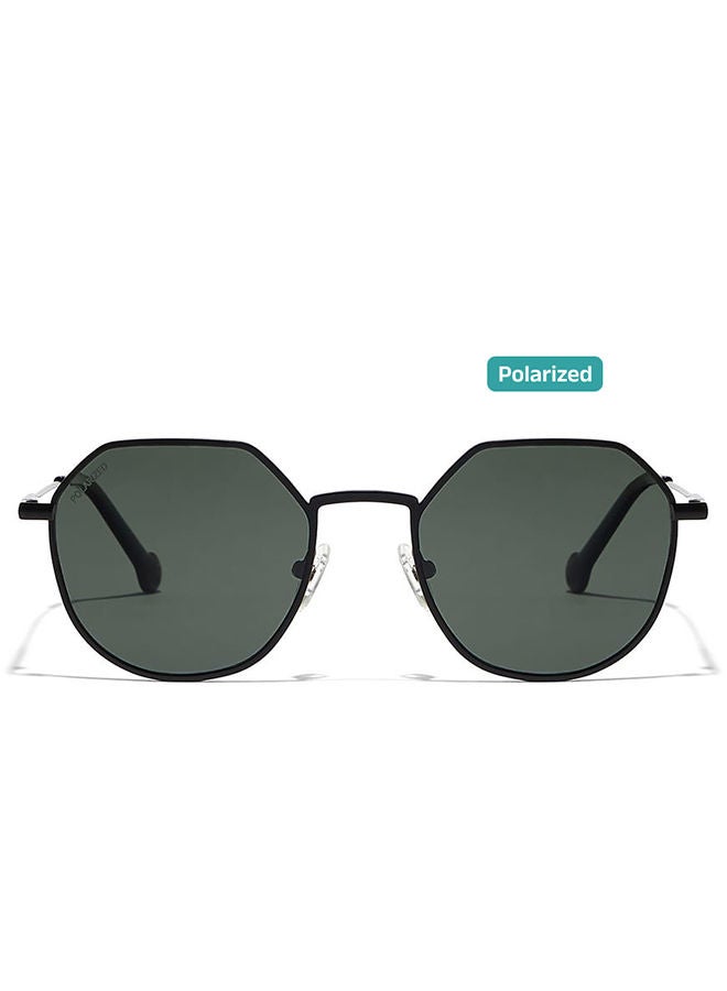 30Sundays 30Sundays TURN UP Polarised,Men Sunglasses, Geometric Sunglasses, UV Protection: UV400 (Black,Green) - Image 1
