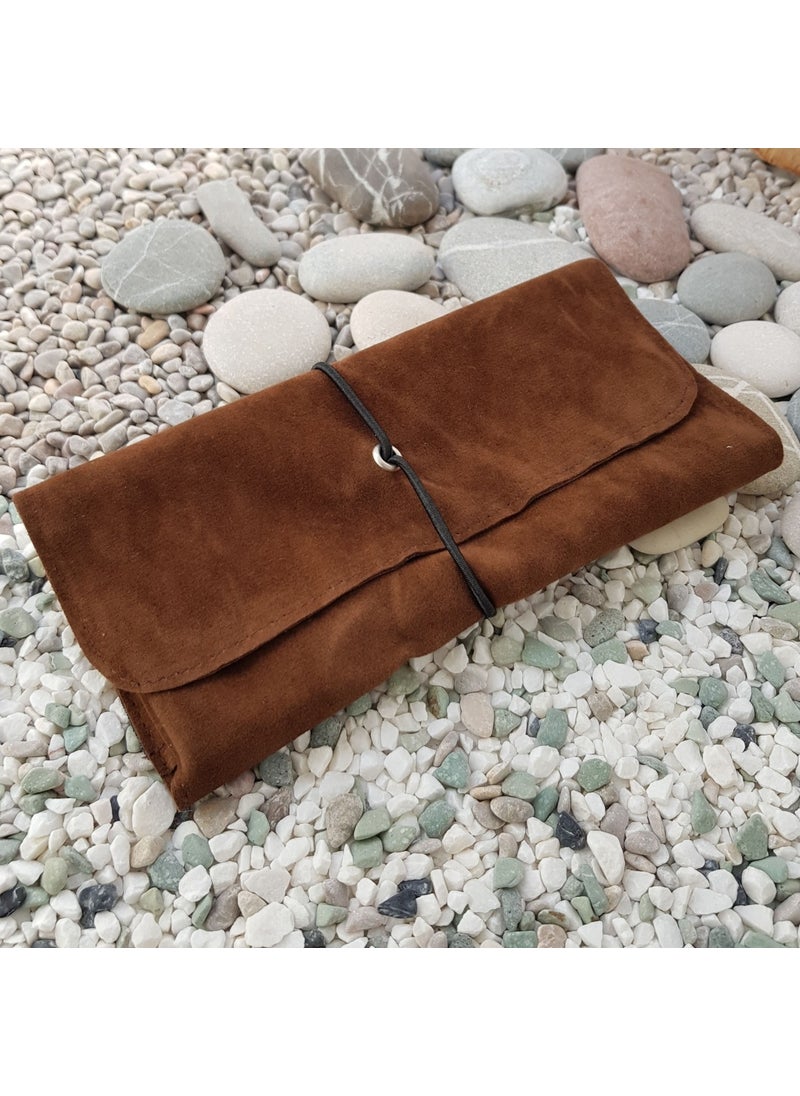 Falconetti Brown Suede Tobacco Pouch Bag Tobacco Holder PZ68  - Image 3