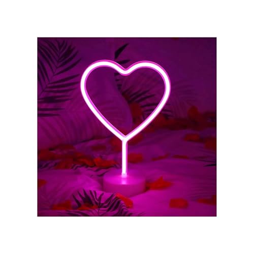 HUMAIZAR Neon Heart Light | Romantic Valentine & Festive Christmas Gift | USB & Battery LED Light for Home Décor| Kids Room Wall Decor | Soft Night Lamp for Boys & Girls (Pink Color) - Image 1