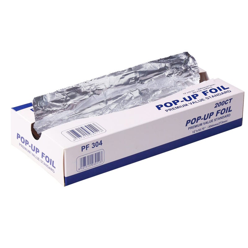 Aluminum Foil Sheets PreCut Foil Sheets for Home Restaurant Food Processing HighTemperature Resistant NonStick Type Pop Up Single Sheets 200 Sheets 12 in