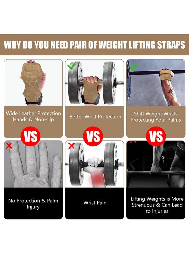 Proberos® Weight Lifting Wrist Strap with Padded Support Belt, Anti-Slip Synthetic Leather Gym Straps for Weightlifting, Workout, Wrist Protection, Stronger Grip, Adjustable, Unisex Fitness Accessory - Image 4