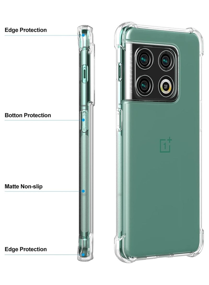CATANES OnePlus 10 Pro Clear Shockproof Case Slim Transparent TPU Cover with Bumper Airbag Corners 6.7 inch - Image 3
