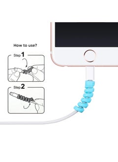 SHOPDEAL Spiral Cable Protector for Sony SmartWatch 3 SWR50 Cable Saver Charging Cord Protective Universal Earphones Cable Cover 4 Pieces Set 1 Mix Colour STI1  - Image 3