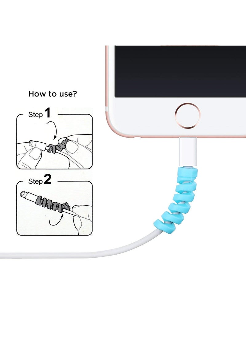 SHOPDEAL Spiral Cable Protector for Sony SmartWatch 3 SWR50 Cable Saver Charging Cord Protective Universal Earphones Cable Cover 4 Pieces Set 1 Mix Colour STI1  - Image 3