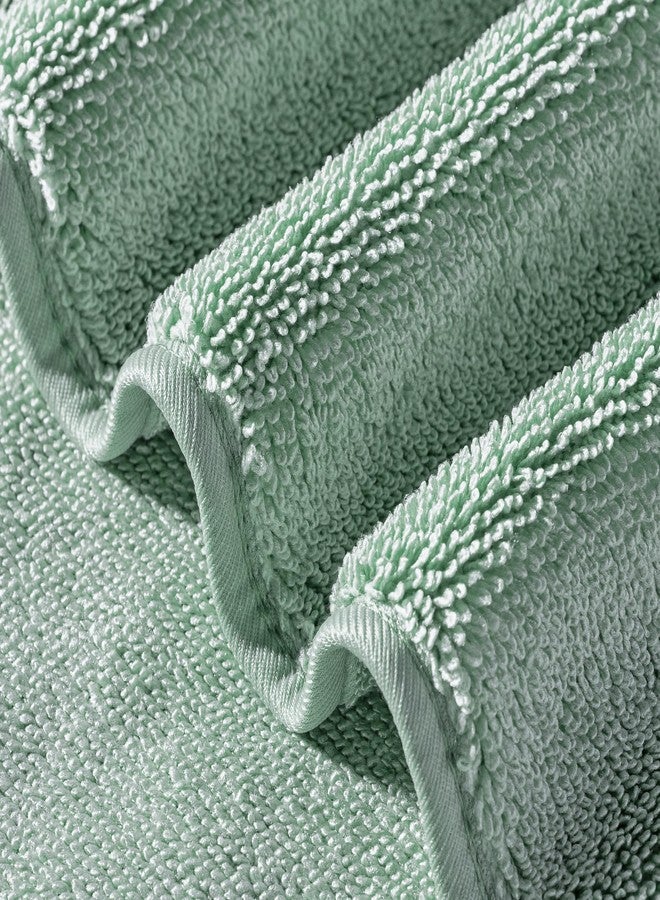 POLYTE Ring Spun Microfiber Oversize Quick Dry Lint Free Bath Towel, 60 x 30 in, Pack of 2 (Green) - Image 3