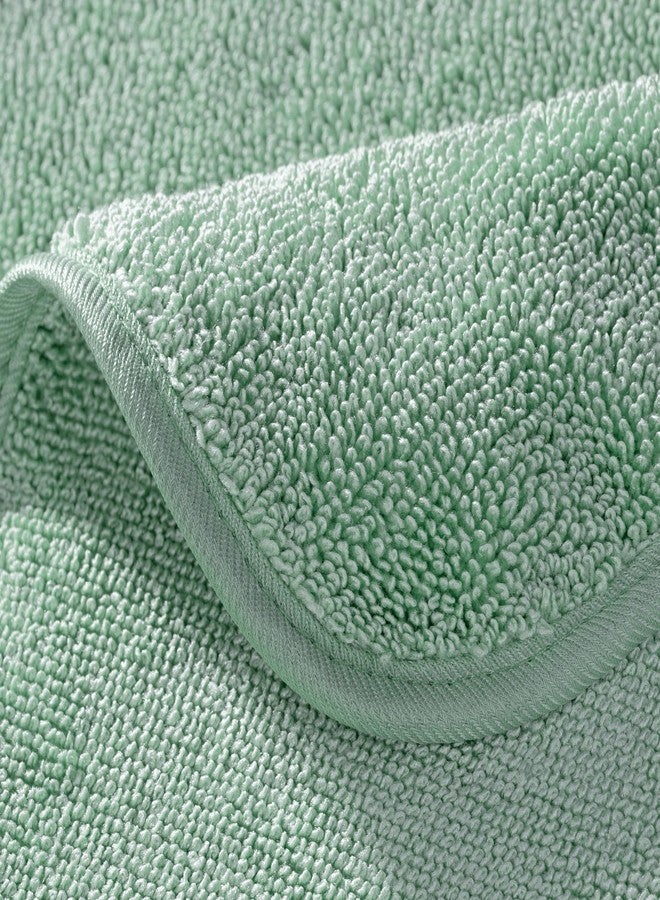 POLYTE Ring Spun Microfiber Oversize Quick Dry Lint Free Bath Towel, 60 x 30 in, Pack of 2 (Green) - Image 4