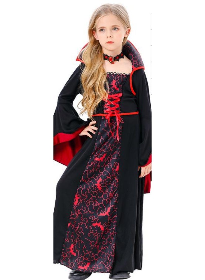 NIBEMINENT Role-playing girl children's costume Halloween children's princess ankle long dress - Image 1