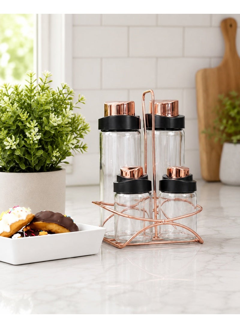 Drobina 5 Piece Oil Dispenser and Salt/Pepper Shaker Set Black - Image 4