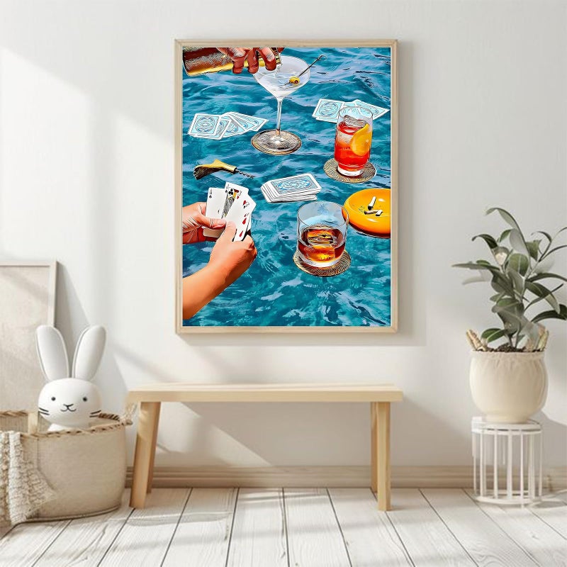 KICHANG Blue Retro Diamond Painting Kits for Adults Diamond Art Kits,5D Diamond Art DIY Diamond Painting,Diamond Dots Diamond Painting Kits,Round Full Drill Diamonds Crafts-Decor&Gift-11.8x15.7in - Image 5