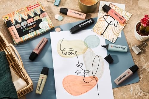 STABILO Highlighter BOSS ORIGINAL NatureCOLORS - Pack of 6 - Beige, Warm Grey, Earth Green, Sienna, Mud Green, Umber - Image 4