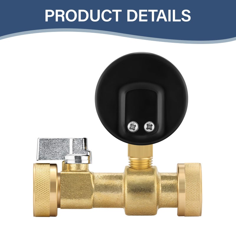MEASUREMAN Air Over Water Test Kit, 2â€ Dial, 0-300 PSI, 1/4â€ NPT Top Mount with 3/4â€ Female Hose Connection for Leak Detection and Pressure Testing - Image 3