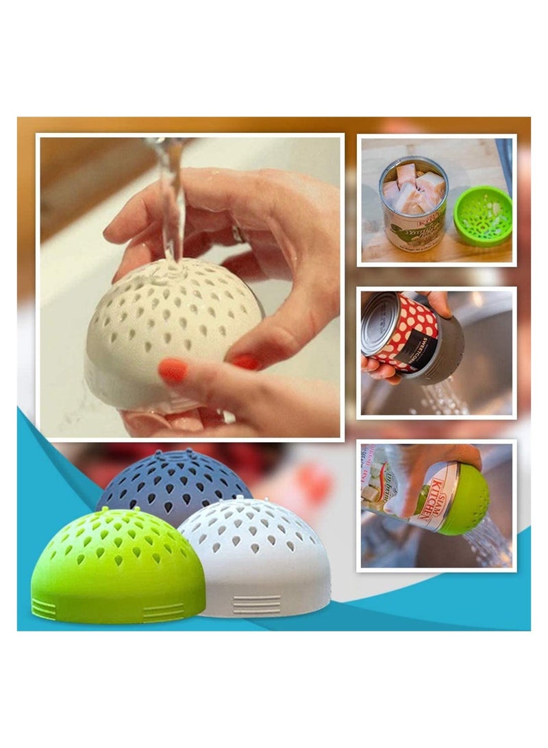 Excefore مصافي سيليكون محمولة، مصفاة مطبخ صغيرة متعددة الاستخدام لطهي سريع بدون متاعب، مصفاة علب صغيرة، مصفاة مطبخ دقيقة لشاي عصير الفاكهة المعلبة للطعام للتصريف، أخضر - Image 3