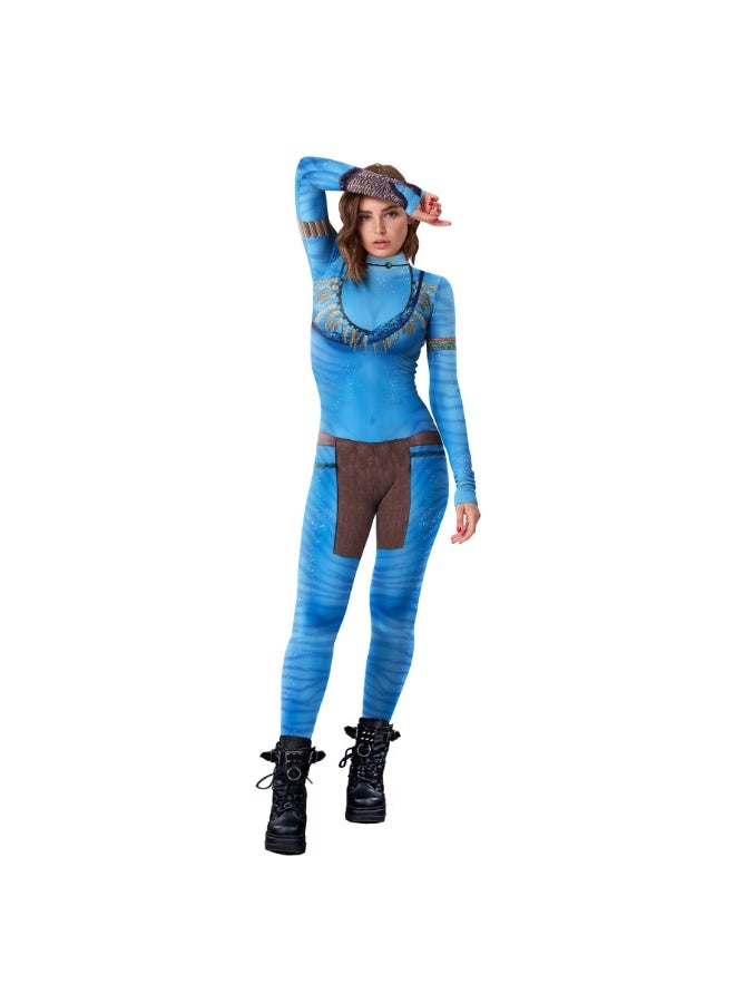 NIBEMINENT Halloween costumes: Avatar tight-fitting suit, The Way of Water cosplay one-piece suit, role-playing suit - Image 1