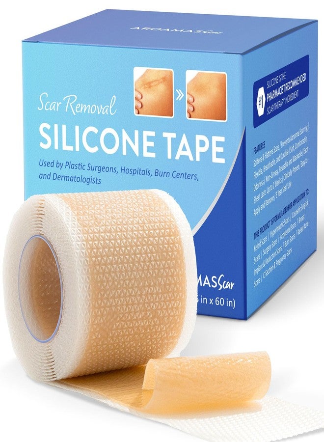 Aroamas Scar Silicone Scar Sheets – Silicone Scar Tape – 1.6"x60" for Softening and Flattening Scars, C-Section, Keloid, Surgery – Reusable & Washable – Painless Removal – 3-4 Month Supply - Image 1