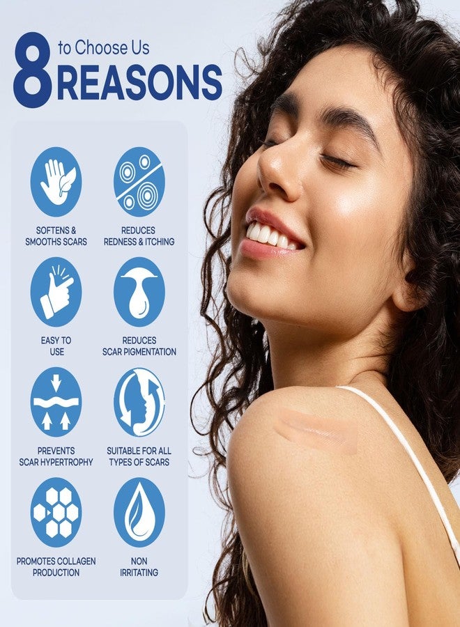 Aroamas Scar Silicone Scar Sheets – Silicone Scar Tape – 1.6"x60" for Softening and Flattening Scars, C-Section, Keloid, Surgery – Reusable & Washable – Painless Removal – 3-4 Month Supply - Image 3