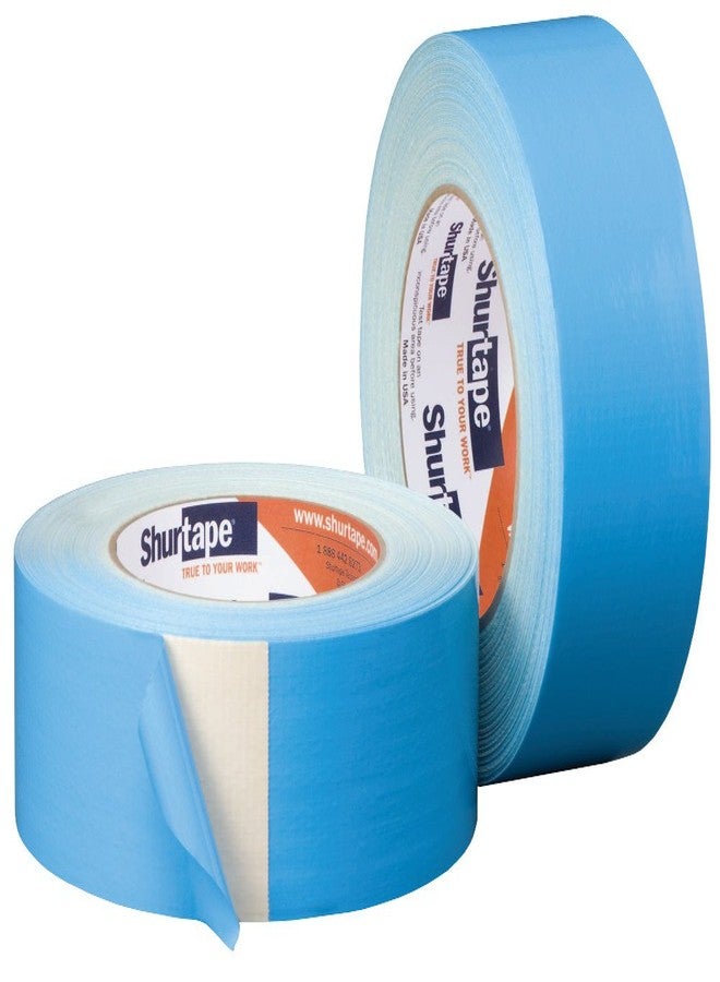 شورتاب شريط لاصق مزدوج الجوانب للسجاد والأنابيب من Shurtape DF 545، يلتصق بالخشب الصلب والخرسانة والبلاط وغيرها، لون طبيعي مع بطانة زرقاء، 48 مم × 33 متر، لفة واحدة (152496) - Image 1