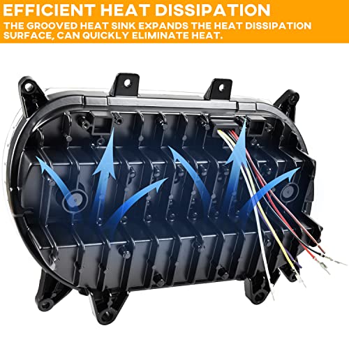 VEISUTOR LED Headlight for Road Glide 15-20, LED Head Light Headlamp Front Lamp with High Low Beam Turn Signal Light White Running Lights for Harley Davidson Motorcycle Road Glide 2015-2020 models - Image 4