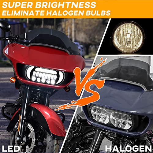 VEISUTOR LED Headlight for Road Glide 15-20, LED Head Light Headlamp Front Lamp with High Low Beam Turn Signal Light White Running Lights for Harley Davidson Motorcycle Road Glide 2015-2020 models - Image 3