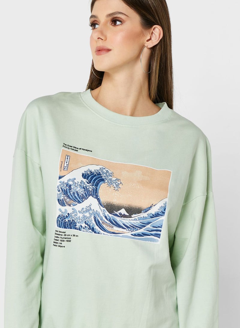 APOH Round Neck Printed Sweatshirt - Image 3