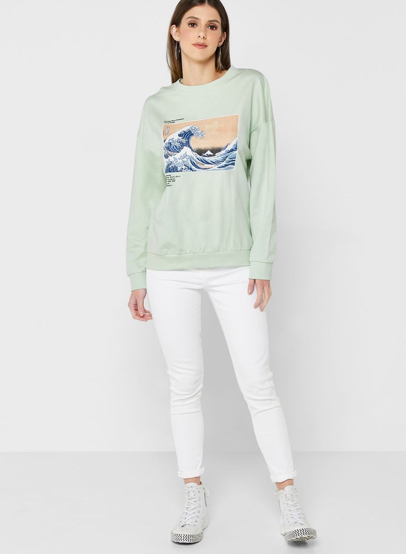 APOH Round Neck Printed Sweatshirt - Image 4