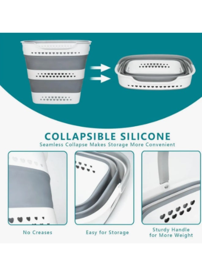 X الإصدار سلة غسيل قابلة للطي من السيليكون مع مقبض مانع للانزلاق – موفرة للمساحة ومتعددة الاستخدامات - Image 5
