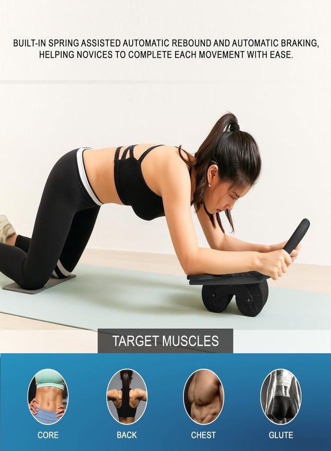 Jaspo Spin Core Abs Roller Wheel with Automatic Rebound & Elbow Support, Dual Non-Slip Wheels, Mobile Holder, Professional Abdominal Trainer for Home Gym Exercise with Knee Pad - Image 5