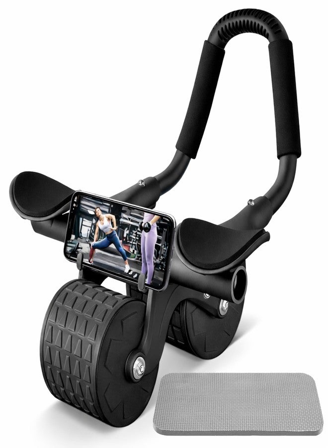 Jaspo Spin Core Abs Roller Wheel with Automatic Rebound & Elbow Support, Dual Non-Slip Wheels, Mobile Holder, Professional Abdominal Trainer for Home Gym Exercise with Knee Pad - Image 1