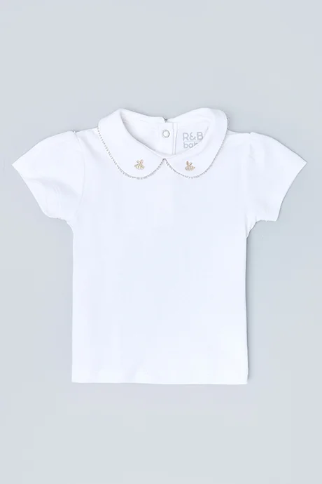 أر أند بي Solid Shirt and Checked Bodysuit Set