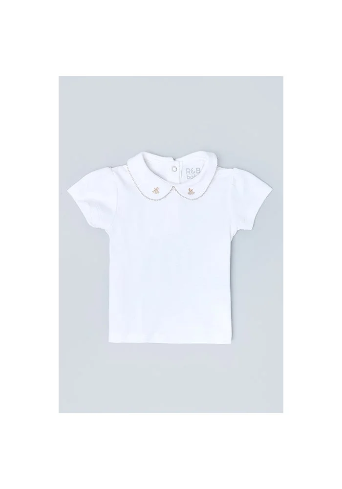 أر أند بي Solid Shirt and Checked Bodysuit Set