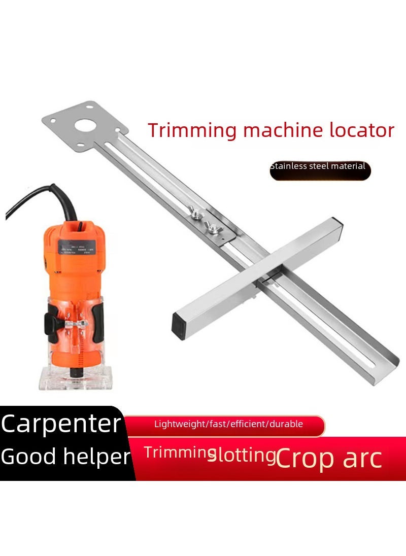 Generic - Stainless Steel woodworking trimming machine locator slotting machine inverted bottom plate multi-function hole opener cutting plate frame back to the mountain - Image 1
